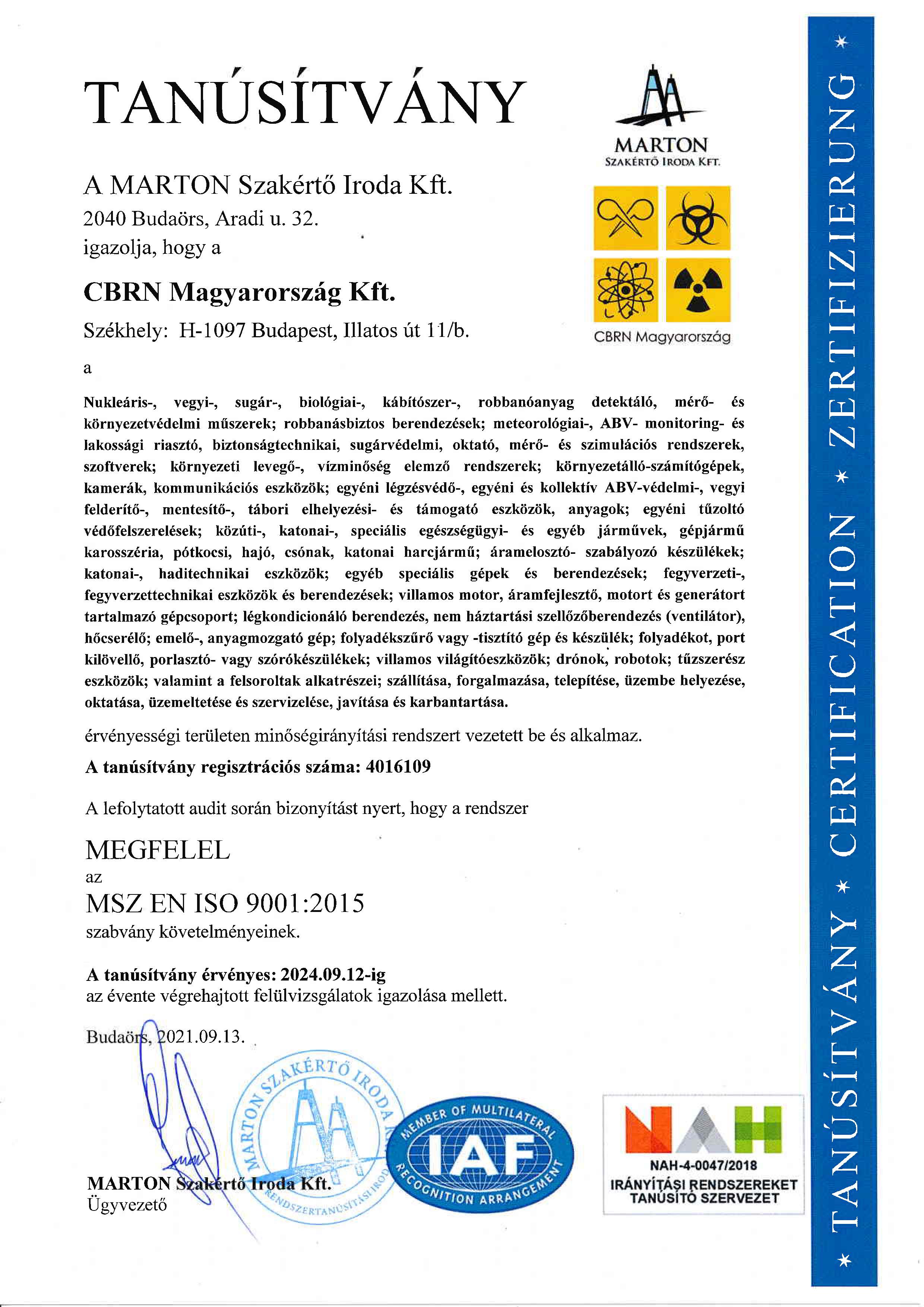 MSZ EN ISO 9001:2015